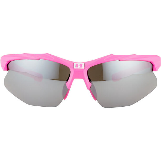 Bliz Hybrid M11 Glasses for Small Faces rubber neon pink/smoke with silver mirror