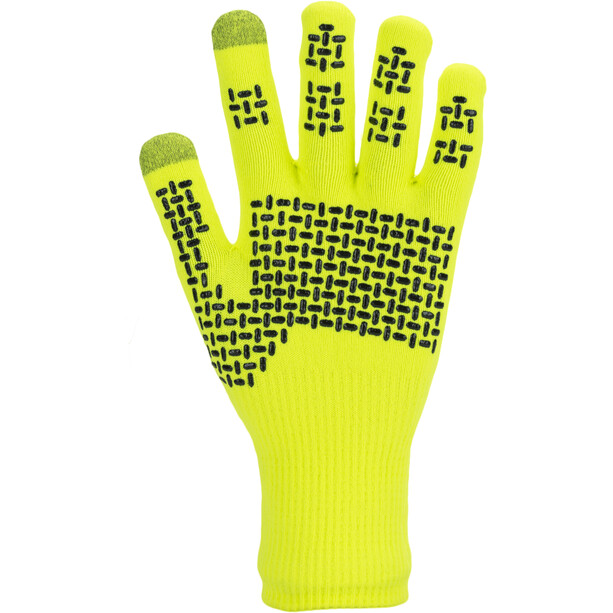 Sealskinz Waterproof All Weather Ultra Grip Gants en maille tricotée, jaune