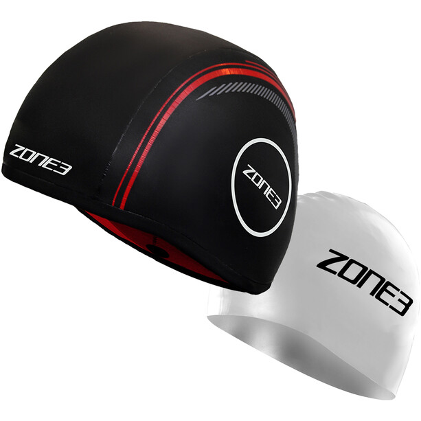 Zone3 Neoprene Strapless Swim Cap black/red