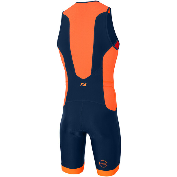 Zone3 Aquaflo Plus Triathlonanzug Herren blau/orange