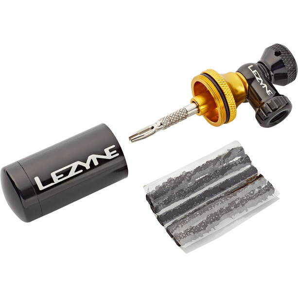 Lezyne Tubeless CO2 Blaster Tire Repair System black/gold
