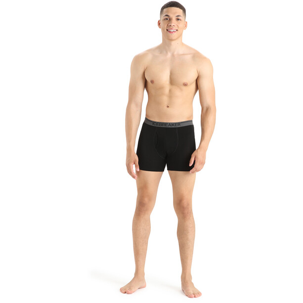 Icebreaker Anatomica Boxers with Fly Men black