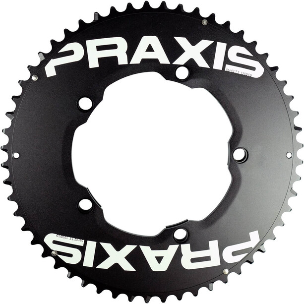 Praxis Works Time Trial Aero Kit de plateaux 10/11 vitesses Ø130 mm BCD, noir/argent