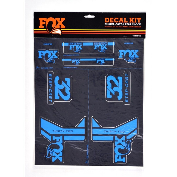 Fox Racing Shox AM Step-Cast Klistermærker, sort/blå