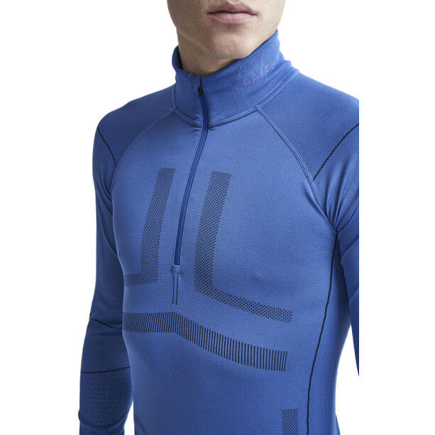 Craft Active Intensity Maglietta con zip Uomo, blu