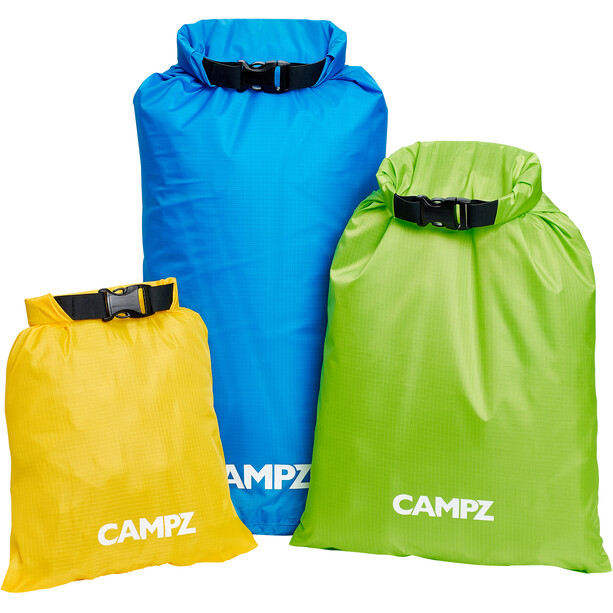 CAMPZ Fun Sacs étanches Kit de 3, Multicolore