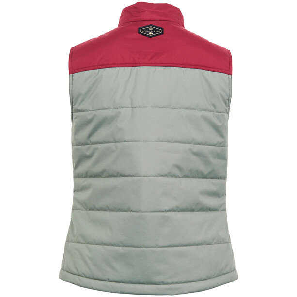 United By Blue Bison Puffer Chaleco Mujer, gris/rojo