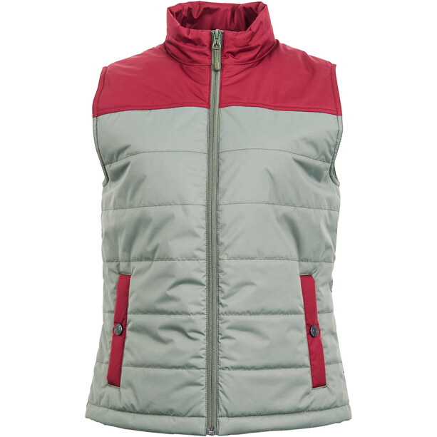 United By Blue Bison Puffer Chaleco Mujer, gris/rojo
