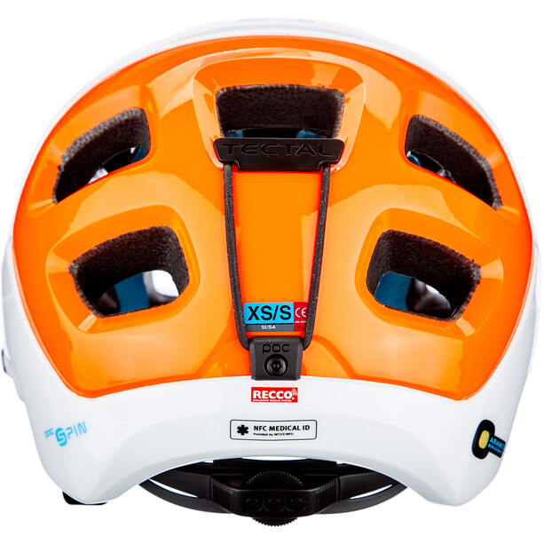 POC Tectal Race Spin NFC Helmet hydrogen white/fluorescent orange avip