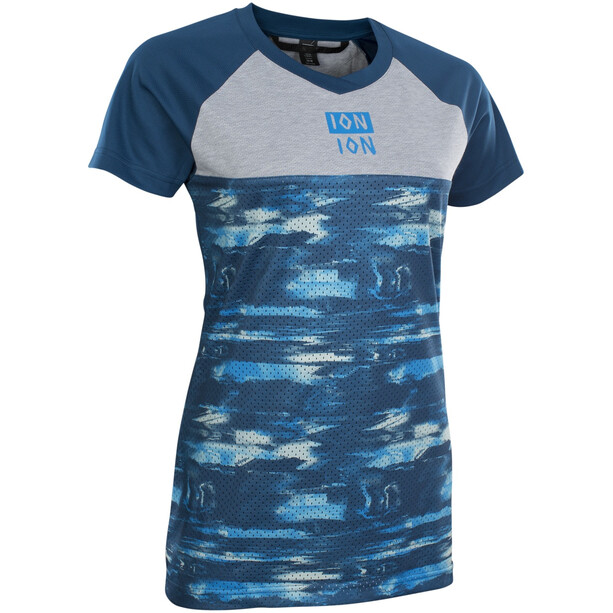 ION Scrub AMP Distortion Kurzarm-Shirt Damen blau/grau