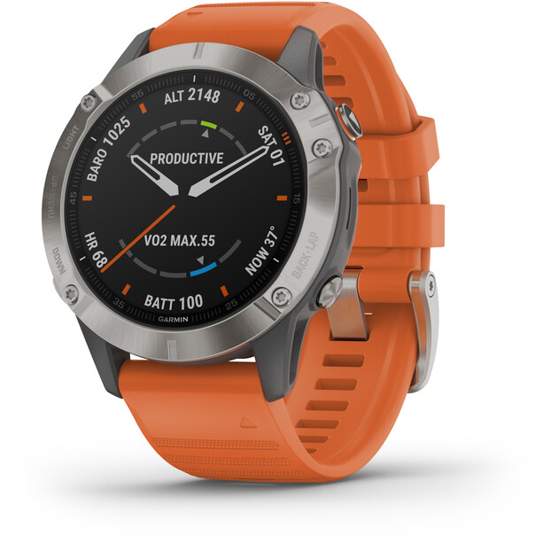 Garmin Fenix 6 Sappire Titanium Smartwatch orange/grå