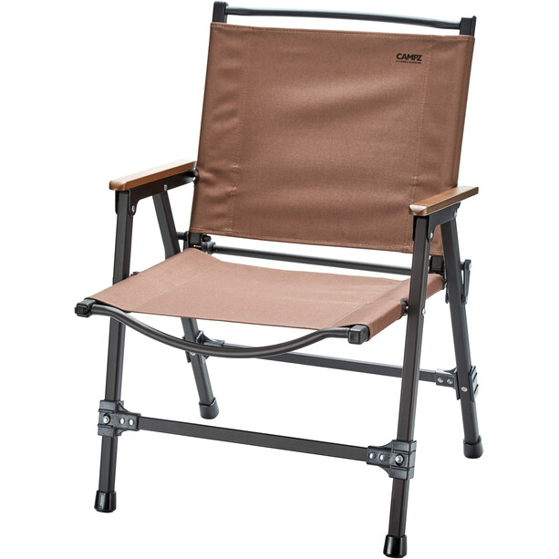CAMPZ Comfort Krzesło aluminiowe składane L, brązowy/czarny