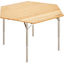 CAMPZ Hexa Table pliante en bambou 100x86x40/60cm, marron
