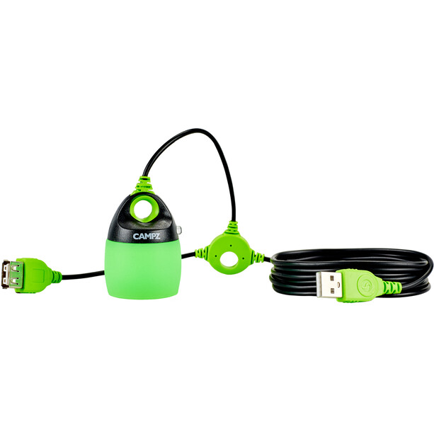 CAMPZ USB Valaisujärjestelmä, vihreä/musta