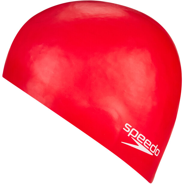 speedo Plain Moulded Silicone Cap Kids red