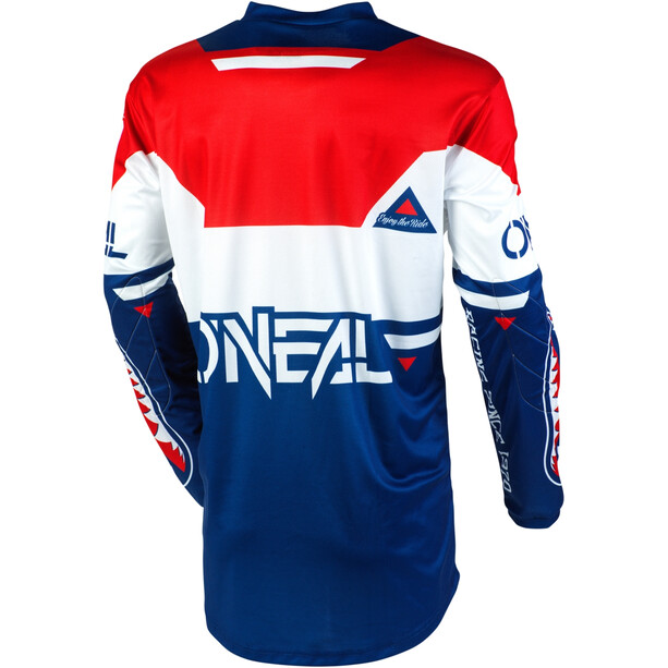 O'Neal Element Koszulka rowerowa z zamkiem błyskawicznym Mężczyźni, niebieski/czerwony
