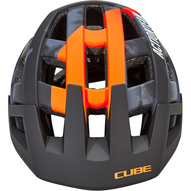 Cube Badger X Actionteam Casco, grigio/arancione