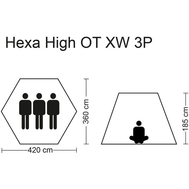 CAMPZ Hexa High OT XW Tienda de Campaña 3P, beige/gris