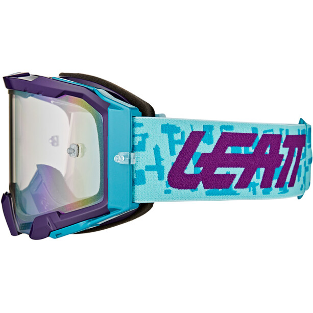 Leatt Velocity 5.5 Iriz Goggles with Anti-Fog Mirror Lens aqua/purple