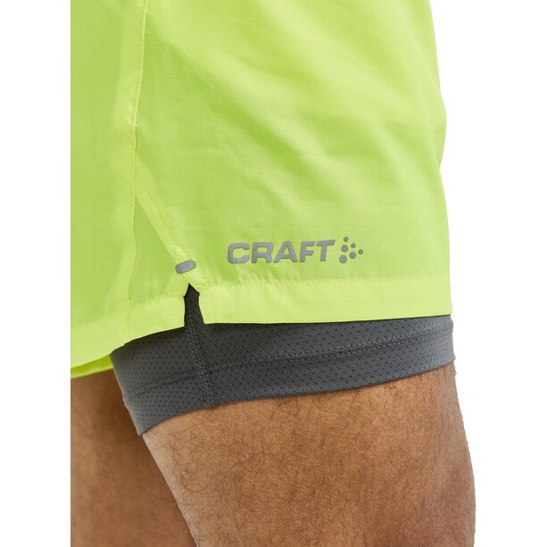 Craft ADV Charge 2-In-1 Stretch Shorts Mężczyźni, żółty