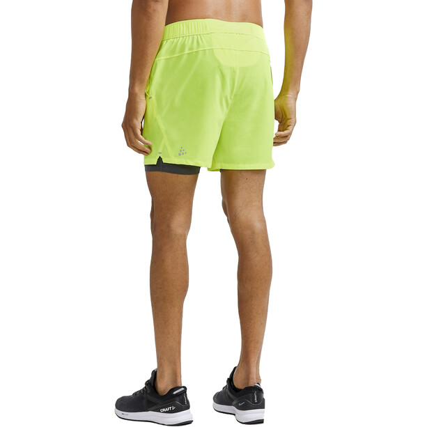 Craft ADV Charge 2-In-1 Stretch Shorts Heren, geel