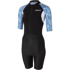 Zone3 Lava Combinaison de triathlon à manches courtes Femme, noir/bleu noir/bleu