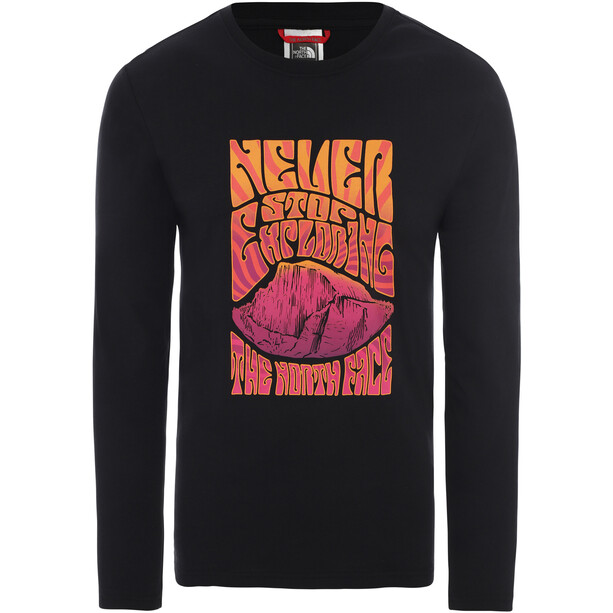 The North Face Graphic Langarm T-Shirt Herren schwarz/orange