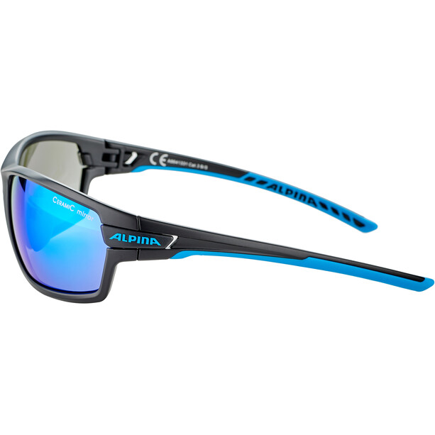 Alpina Tri-Scray 2.0 Glasses black matt-cyan/blue mirror