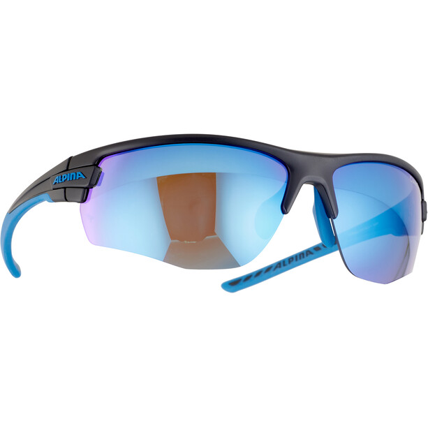 Alpina Tri-Scray 2.0 HR Glasses black matt-cyan/blue mirror