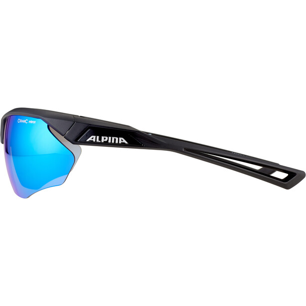 Alpina Nylos HR Glasses black matt/blue mirror