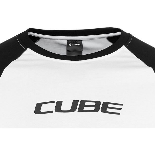 Cube Organic Longsleeve Shirt Heren, wit/zwart