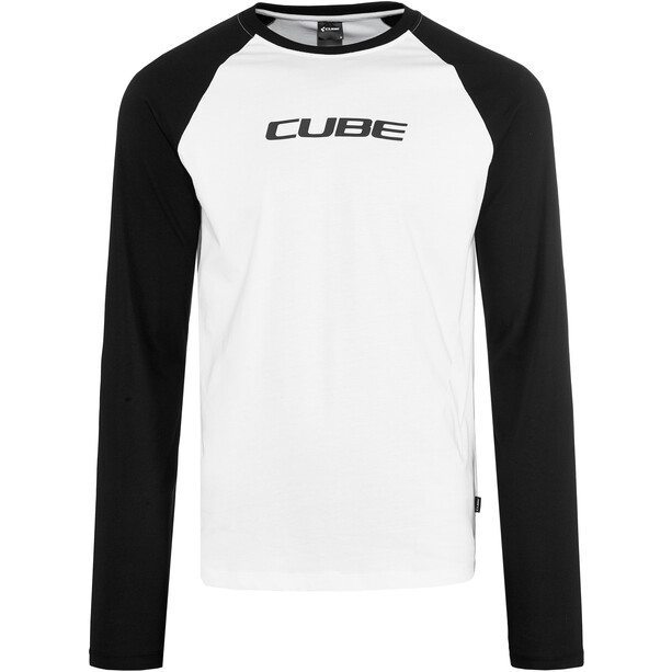 Cube Organic Longsleeve Shirt Heren, wit/zwart
