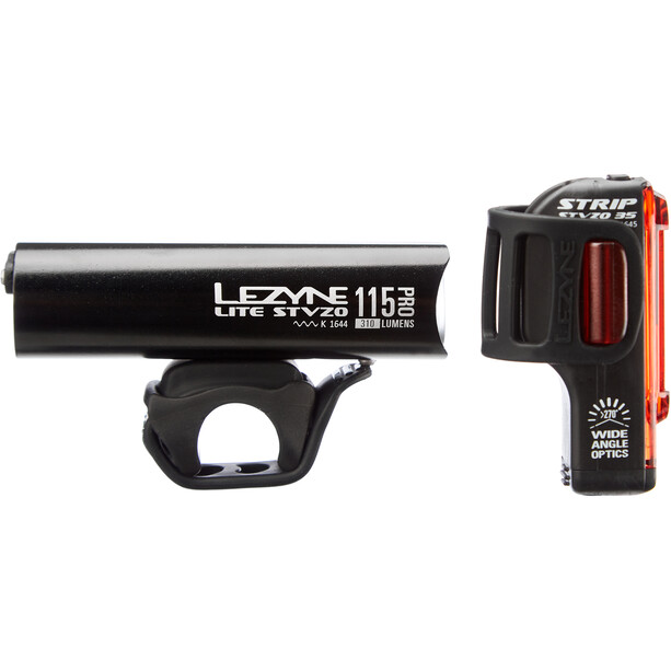 Lezyne Lite Pro 115/Strip Drive Kit Éclairages LED, noir