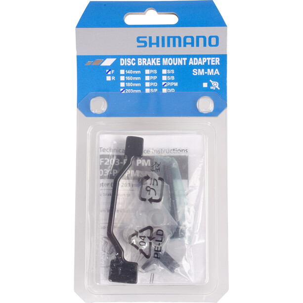 Shimano Adaptador Freno Disco de PM 180mm a PM 203mm, negro