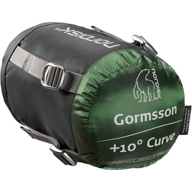 Nordisk Gormsson +10° Curve Makuupussi L, musta/vihreä