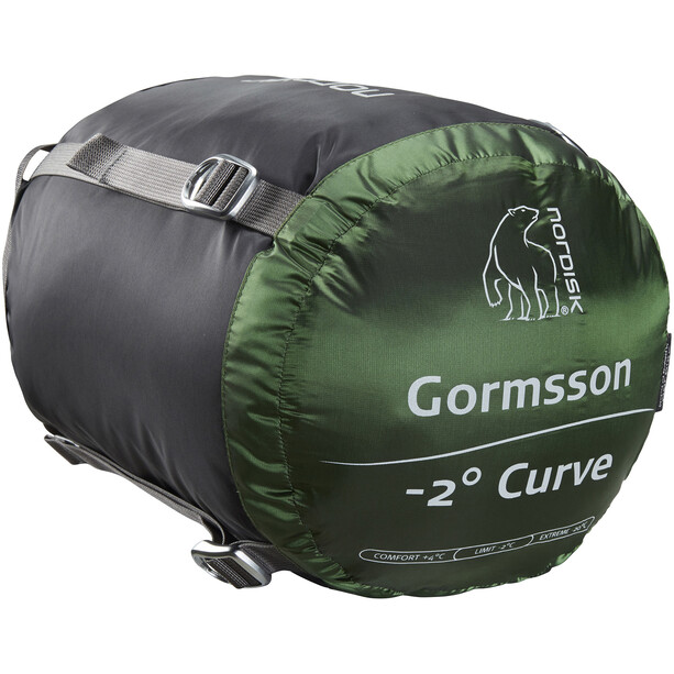Nordisk Gormsson -2° Curve Saco de Dormir M, negro/verde