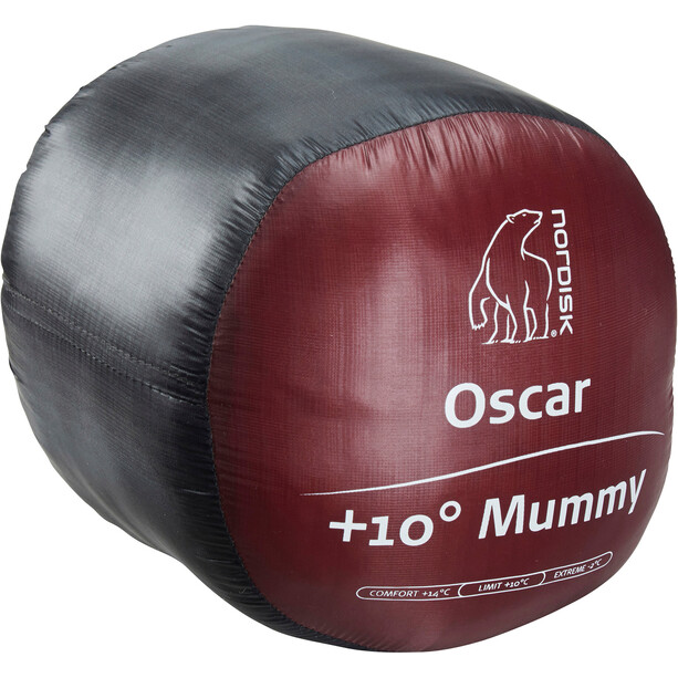 Nordisk Oscar +10° Mummy Śpiwór M, czarny/czerwony