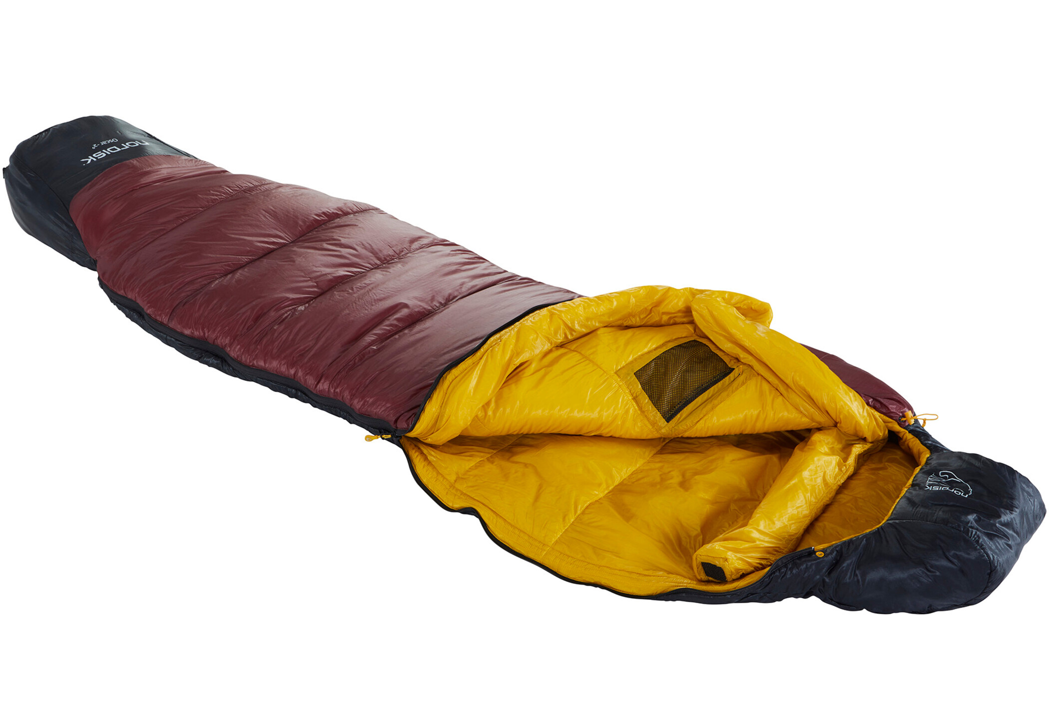 Nordisk Oscar -2° Curve Sleeping Bag M rio red/mustard yellow/black