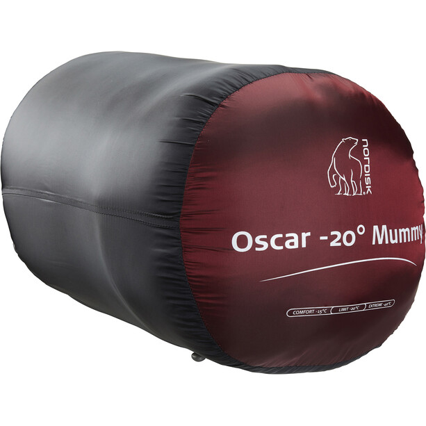 Nordisk Oscar -20° Mummy Sac de couchage L, noir/rouge