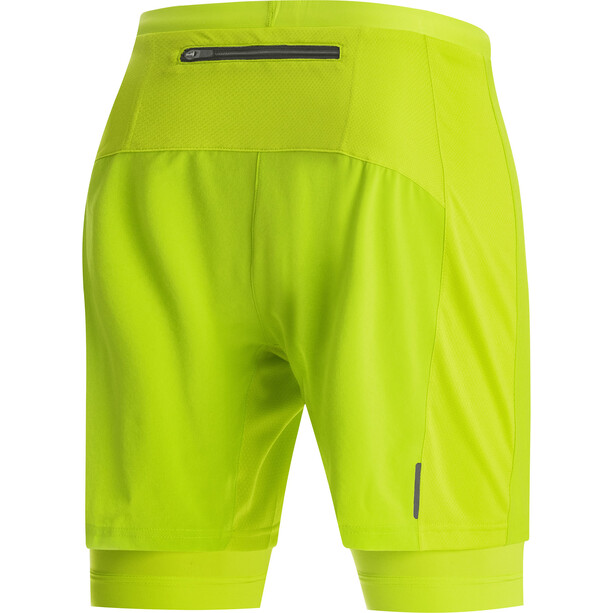 GOREWEAR R5 2-in-1 Shorts Heren, geel/groen