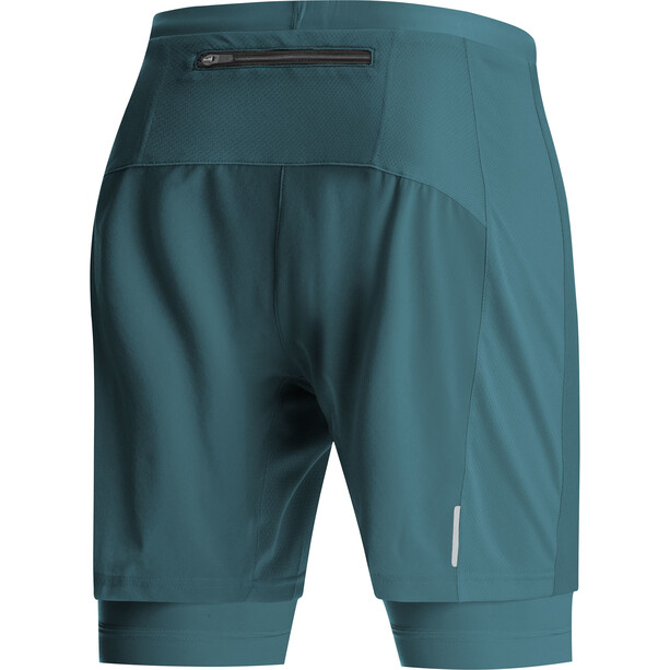 GOREWEAR R5 2en1 Shorts Hombre, azul/gris