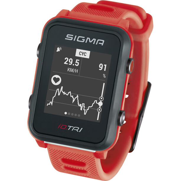 SIGMA SPORT iD.TRI Multi-Sport Watch Set neon red
