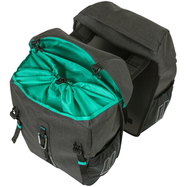 Basil Discovery 365D Dubbele Bagagedragertas M 18l, zwart/turquoise