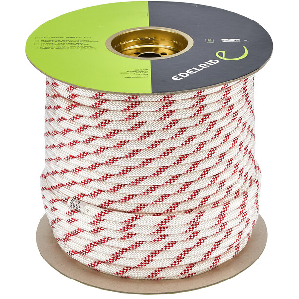 Edelrid Static Low Stretch Corde 10,5mm x 100m, blanc/rouge