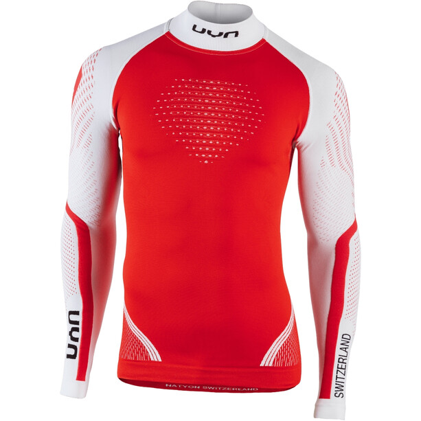 UYN Natyon Switzerland UW Longsleeve Col Shirt, rood/wit