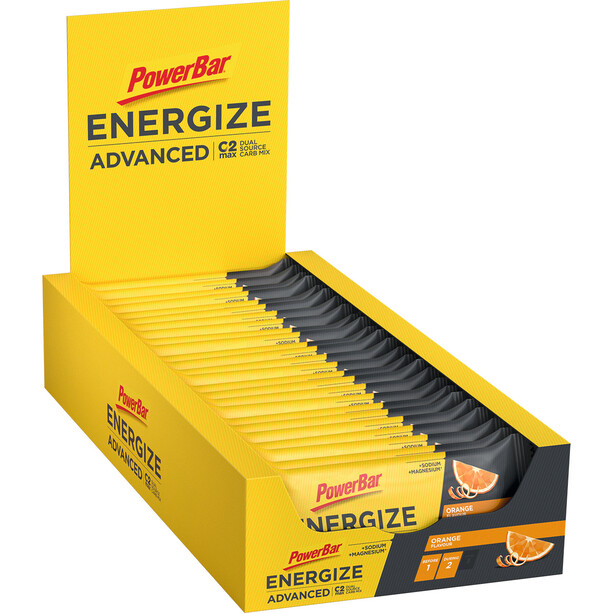 Powerbar Energize Advanced Boîte de barres 25 x 55g, Orange