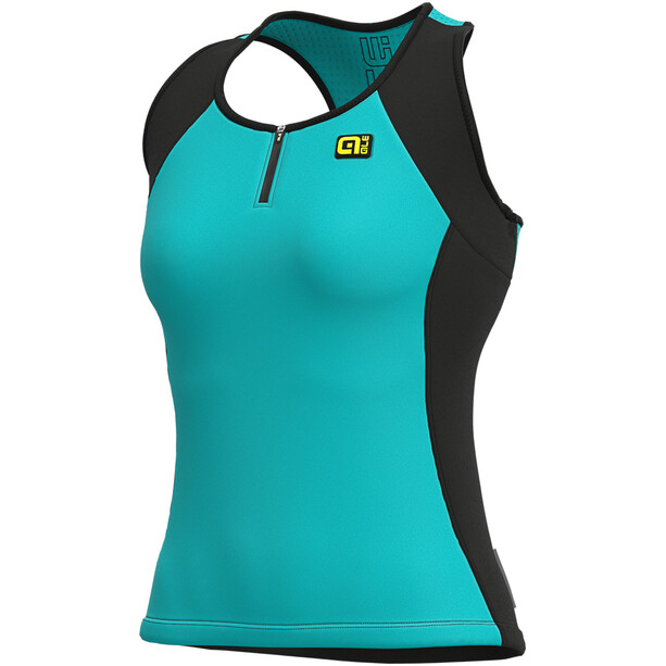 Alé Cycling Solid Color Block Tanktop Dames, turquoise/zwart