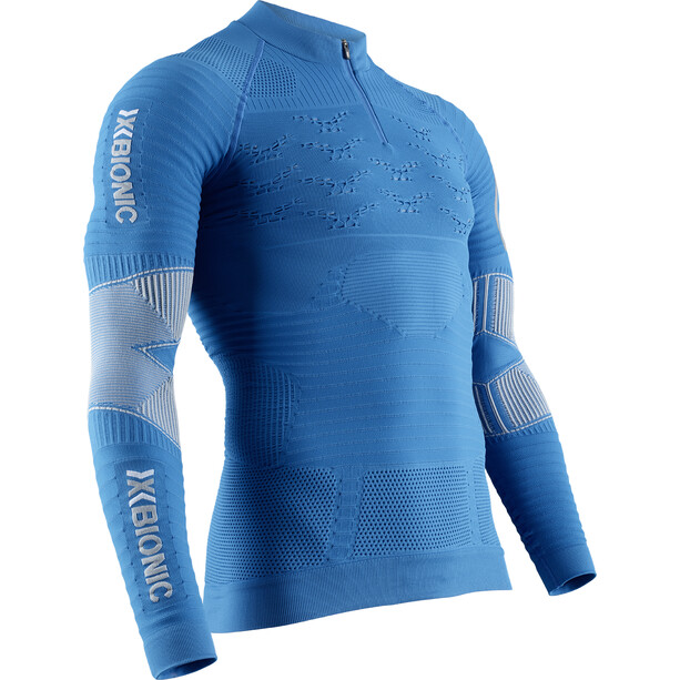 X-Bionic Effektor 4.0 Trail Run Sweat-shirt manches courtes avec demi-zip Homme, bleu