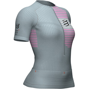 Compressport Triathlon Postural Sweat-shirt avec demi-zip manches courtes Femme, gris gris