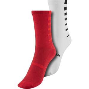 Endura Coolmax Chaussettes à rayures 2 packs Homme, rouge rouge